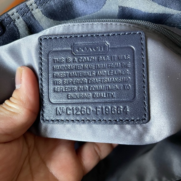 Coach Tote in Metallic Blue canvas. - Picture 11 of 11